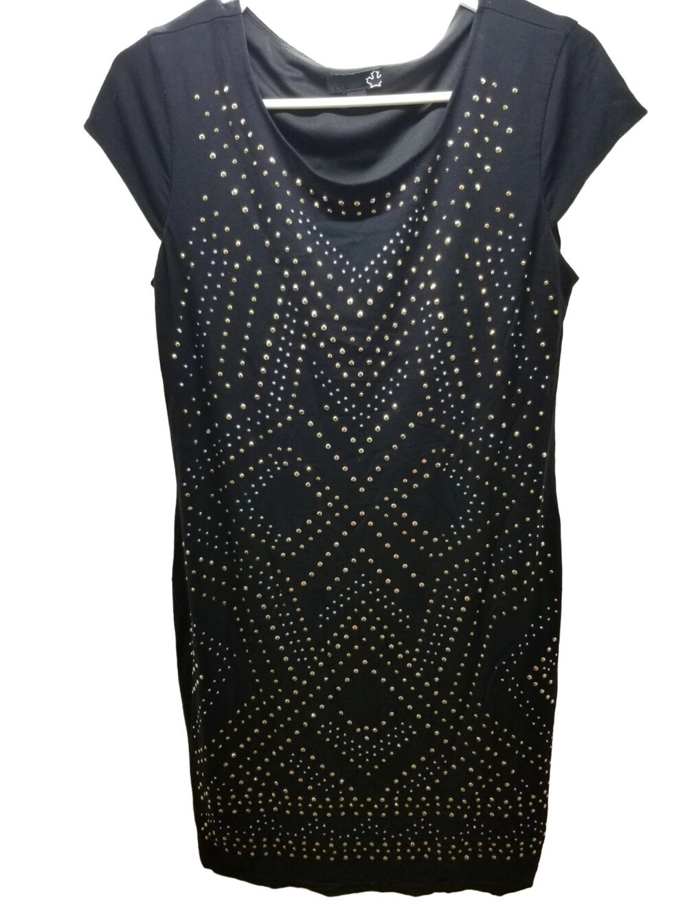 Sears Black Tunic Dress with Gold Stud Accents